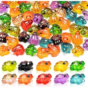 50 count Luminous Mini  Frog 10 Colors Miniature Frog Figurines   for Crafts Fairy Garden  Moss Landscape Aquarium