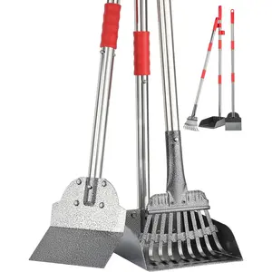 Pooper Scooper, Long Handle  Pooper Scooper, Heavy Duty Stainless Steel Rake with Tray & Spade Set for Pet  Removal, for Grass, Dirt or Gravel