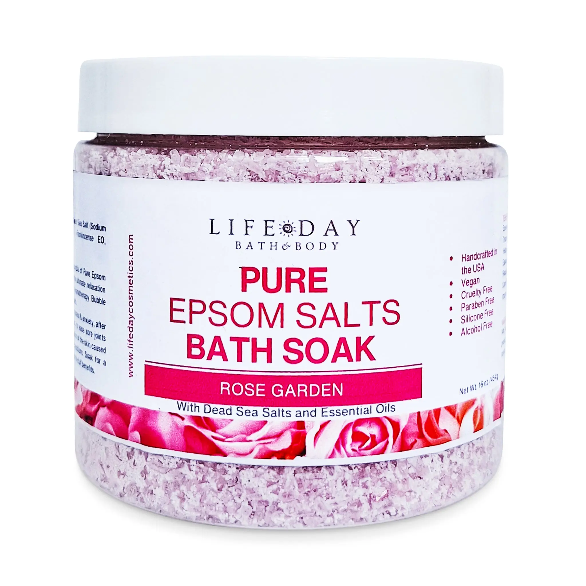 Pure Epsom Salts Bath Soak Rose Garden