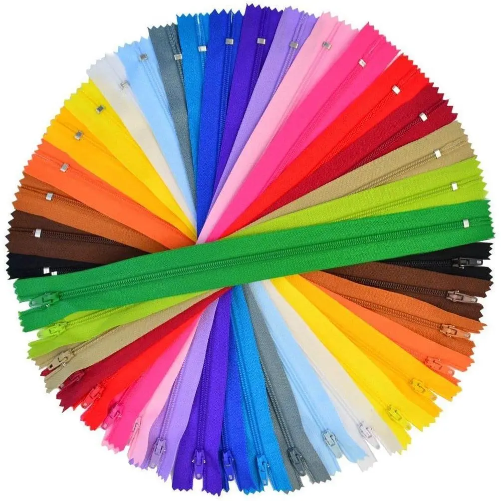 100 count Nylon Coil Zippers, 12 Inch Colorful Sewing Zippers Supplies for Tailor Sewing Crafts(20  Colors)