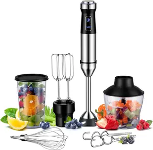 6-in-1 Immersion Blender Handheld 1000W 20-Speed & Turbo Mode, GDOR Scratch Resistance Hand Blender with Dough Hooks, Egg Beaters, Whisk, 800ml Beaker, 600ml Chopper Titanium Blades, BPA-Free, JHB-158