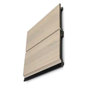 Teak Exterior Slat Wall Paneling for Outdoor & Indoor Cladding, Wood Grain Decorative Wall Panels, Waterproof, Weatherproof & Soundproof, Modern Home & Office Decor, Ideal for Living Rooms, Bedrooms, Hallways, Offices & Feature Walls