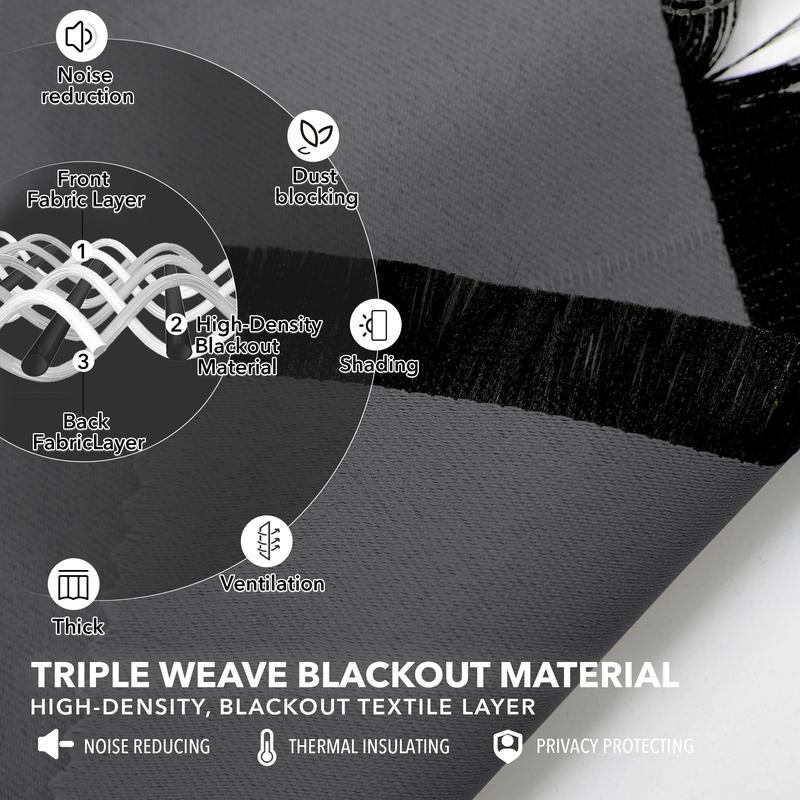 Back Tab and Rod Pocket Blackout Curtains 2 panels — Deconovo Thermal Insulated Room Darkening Curtains Back Tab and Rod Pocket Blackout Curtains 2 panels — Deconovo Thermal Insulated Room Darkening Curtains