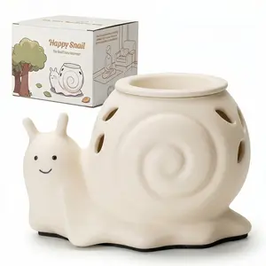Cute Snail Wax Melt Warmer with Timer, Ceramic Aromatherapy Burner for Home, Office, Bedroom, Stress Relief & Cozy Ambience
