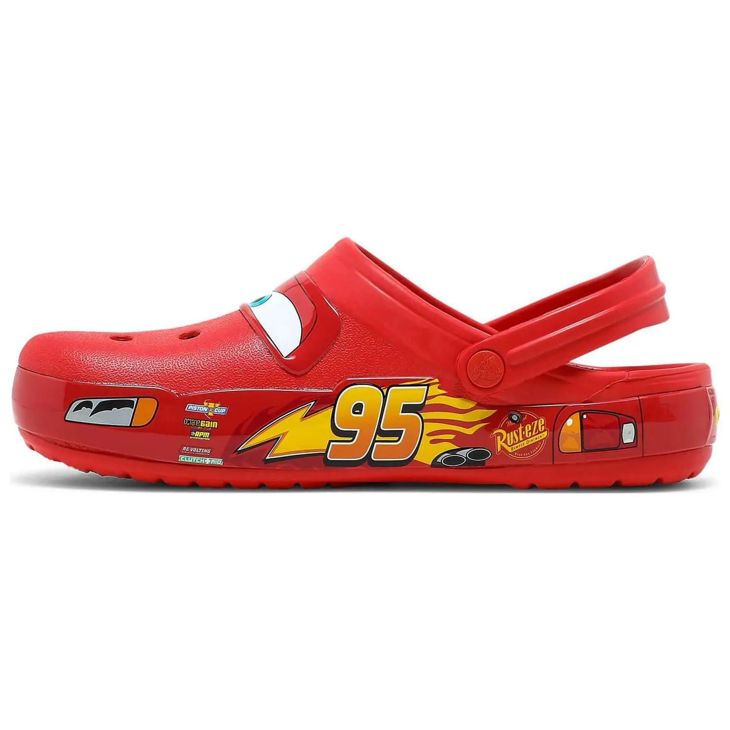 Crocs Classic Clog Footwear - Lightning McQueen Car Print, Unisex Red Multi Shoe, Comfort Indoor/Outdoor Slide (205759-610)