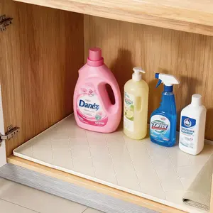 34" x 22" Under Sink Liner and Protector for Bottom of Kitchen Sink Beige,  Under-Sink Organizers Sink Mat Protectors, Flexible  Drip Tray  Mats