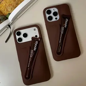 Lip Gloss Phone Case with Holder – Soft Silicone Shockproof iPhone Case (11–17 Series)