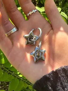 1pair Y2K Minimalist Punk Star Earrings, Punk Style Earrings, Unisex Daily Wear Jewelry, Perfect Gift for Friends, Mother's Day, Graduation Season