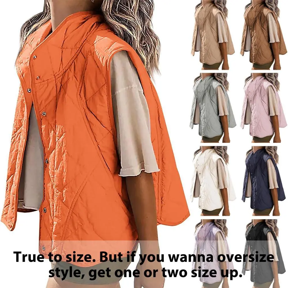 FMEYOA Womens Puffer Vest Cropped Quilted Stand Collar Lightweight Jacket Sleeveless Button Down Tops