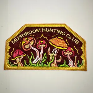 Mushroom Hunting Club Trippy Starry Night Sew On Patch 3
