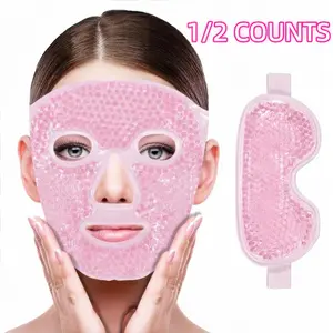 1/2counts Gel Cooling Ice Face Eye Mask Facial Mask Hot Cold Compress Pack Gel Beads, Cold Face Eye Mask Ice Pack, Soothing, Relaxing, Dark Circles, Face SPA For Woman Sleeping, Sleep Masks, Pressure, Fabric Back Freezable, Skin Care