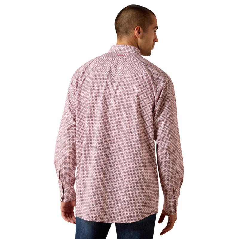 10071723 Ariat Men's Truth Classic Fit Long Sleeve Snap Shirt - Red Brick Medallion Print