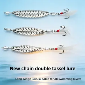 Metal Chain Lure - Lifelike Action Bait - Bass, Pike, Trout Fishing - River Lake Casting Gear - Durable Chain Bait