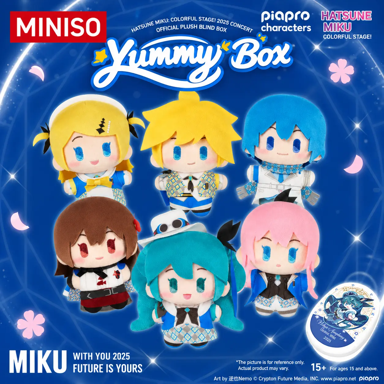 Yummybox Hatsune Miku Miku With You 2025 Live Plush Blind Box Random Cute Plush Figure Ideal Collectible Ornament for Anime Lovers Microwave Safe Bento Box，Back To School