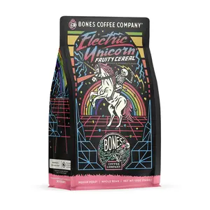 Bones Coffee Company Electric Unicorn, Fruity Cereal With Milk Flavor, Made with Arabica Coffee Beans, Ground and Whole Coffee (12oz)