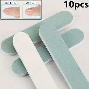 10pcs Dual-Sided Mini Nail Sponge File, Nail Care, Compatible with 1000/5000 Grit Sanding Blocks, and, for Smooth Shiny Finish