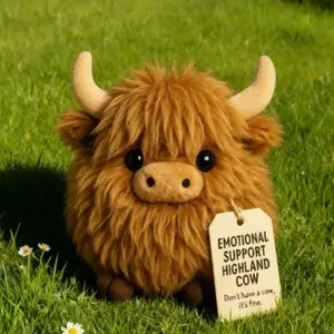 Cute Scottish Highland Cow Plush Pet Toy, Durable Bite-Resistant Design, Soft Skin-Friendly Material, Perfect Gift for Dog Owners