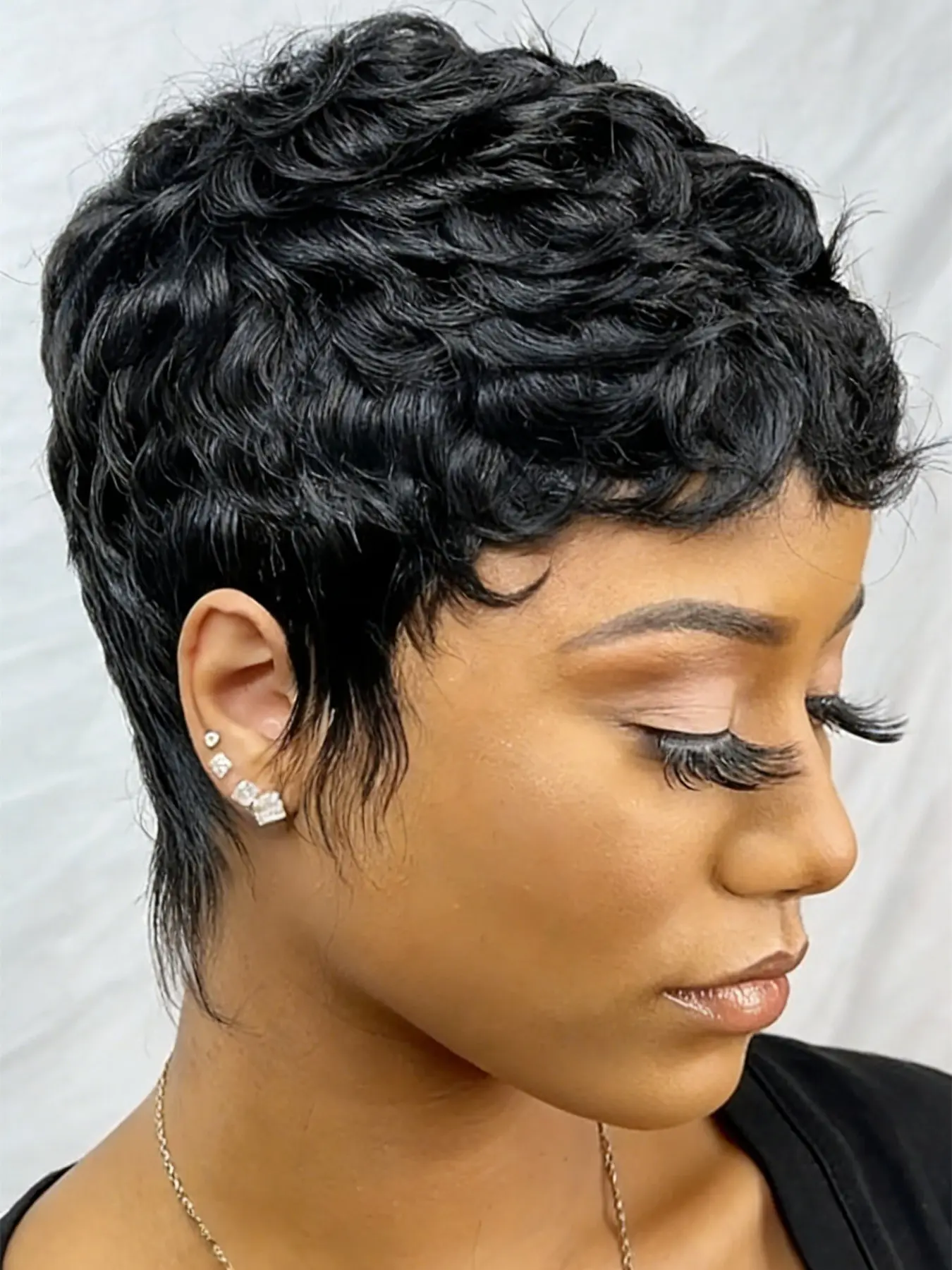 pixie cut wig Pre Cut Wigs Short Burgundy Natural Straight Layered Pixie Wig, 150% Density Human Hair Wigs for Women, Daily Party Cosplay Use, Glueless Human Wigs