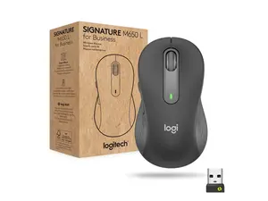 Logitech Signature M650 L for Business Wireless Mouse, for Large Sized Hands, Logi Bolt, Bluetooth, SmartWheel - Graphite
