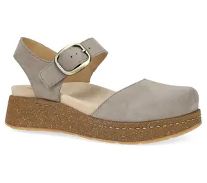 Dansko Brynlee Taupe Milled Nubuck Leather Sandal