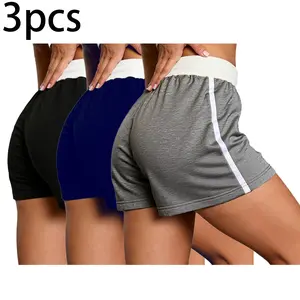 Pack of 3 women’s athletic shorts — high-waisted, loose casual hot pants for summer running, fitness, yoga, and home sleepwear fathersdaygift