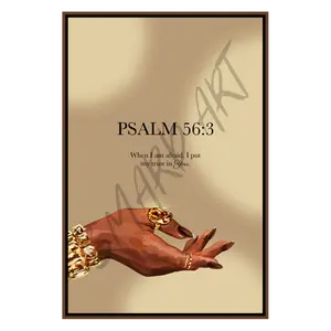 Smard Black Wall Art for Home & Office -Psalm 56:3 - Smard Black Wall Art Print/ Canvas for Home /Office Decor