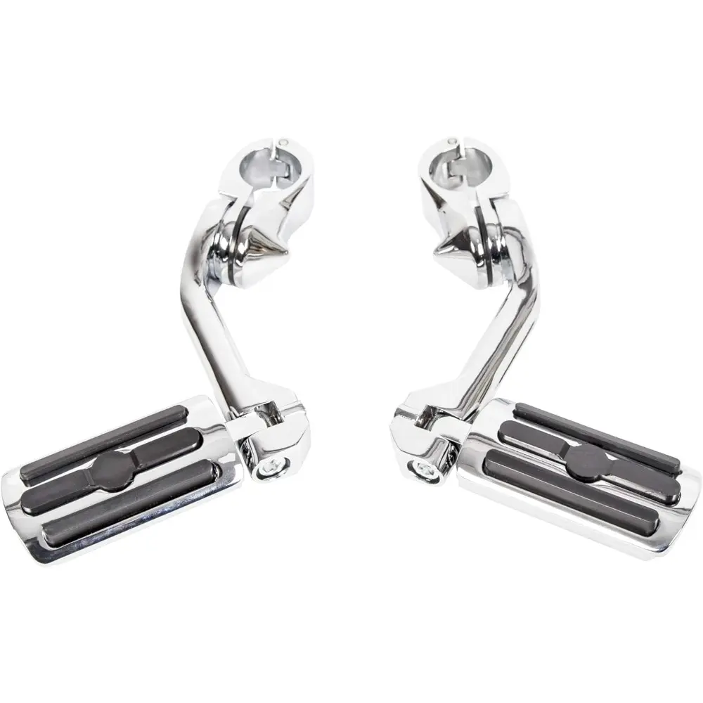 1.25'' Motorcycle Footpegs Long Highway Foot Pegs Compatible With Road King, Street Glide For Honda, Kawasaki, Suzuki, Yamaha Highway Foot Pegs Pedal-Long Angled