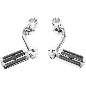 1.25'' Motorcycle Footpegs Long Highway Foot Pegs Compatible With Road King, Street Glide For Honda, Kawasaki, Suzuki, Yamaha Highway Foot Pegs Pedal-Long Angled