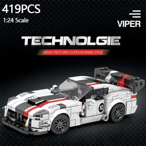 419PCS Model Car Kit City Racing Car Model Building Blocks Classic Speed Vehicle Model Bricks Desktop Ornaments Kids Toys Holiday Gifts Building Block Sets