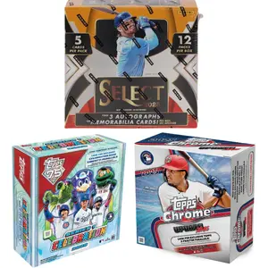1198 BASEBALL 2025 Select BASEBALL HOBBY BOX & 2026 TOPPS CELEBRATION MEGA Box & 2025 TOPPS CHROME MEGA BOX, 3 AUTOGRAPHS OR MEMORABILIA