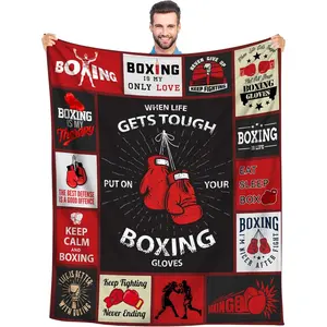 Boxing Gifts for Men Women Teens, Boxing Blanket for Men, Boxing Theme Blankets, Boxing Gifts for Him Teens Kids Boys Girls, Boxer Lovers Gift Blanket,60"x50"