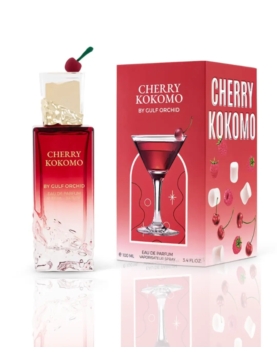 Gulf Cherry Kokomo Fruit-Based Unisex Fragrance - 3.4oz (100ml Bottle), Cherry Burst Scent, Citrus Floral Notes, Fruity Floral Perfume, Bottle-Shaped Scented Citrus Unisex Fragrance