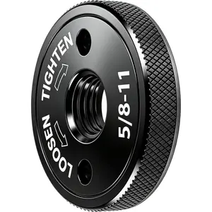 Quick Install & Release Angle Grinder Nut 5/8"-11, Self Locking Flange Nut, Tool-Free Grinder Accessories & Attachments for 4-1/2" 5" 7" 9" Angle Grinders