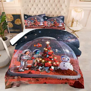 Finding Nemo Christmas collection pattern, including 1 quilt and 1 or 2 pillowcases without pillow cores, suitable as Christmas gifts, soft children's and adult bedroom decorations