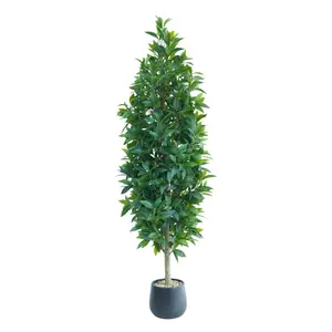 🌿 5ft pencil laurel tree—real wood trunk, zero water, zero dead leaves. Corner-ready elegance.