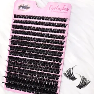 280Pcs Dense Volume Lash Cluster D Curl 8-16mm Mix Length DIY Individual Eyelashes Beginner-Friendly Thick Fake Lashes Individual Lash Extensions for Daily Party Wedding Cosplay Makeup