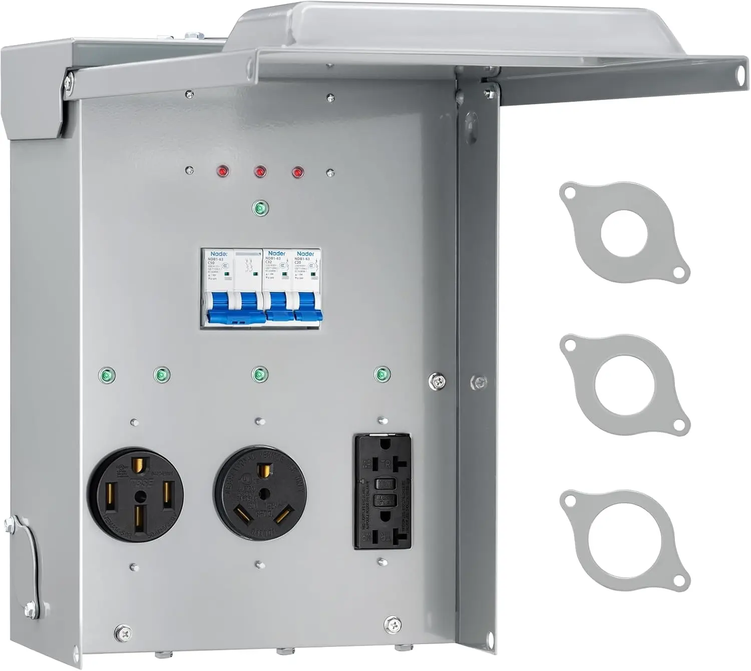 SURAIELEC 20 30 50 Amp RV Outlet Box, RV Electrical Panel with Breaker