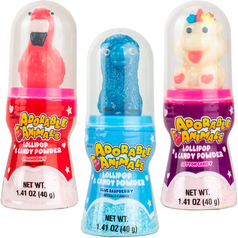 Adorable Animals Dip-N-Lik | Animal Lollipop & Candy Powder (1 Dip-N-Lik)