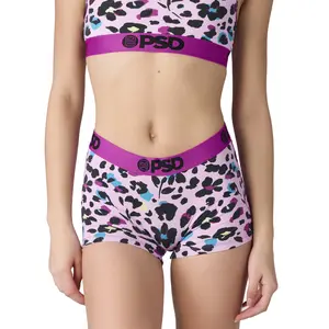 PSD Womens Floral Leo Boy Short Underwear - Premium Modal Fabric Bottom Breathable