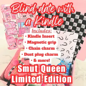 Smut Queen Limited Edition Blind Date with a Kindle Box Bundle | Includes Holographic Insert, Magnetic Grip, Dust Plug Charm, Hanging Chain Charm & More