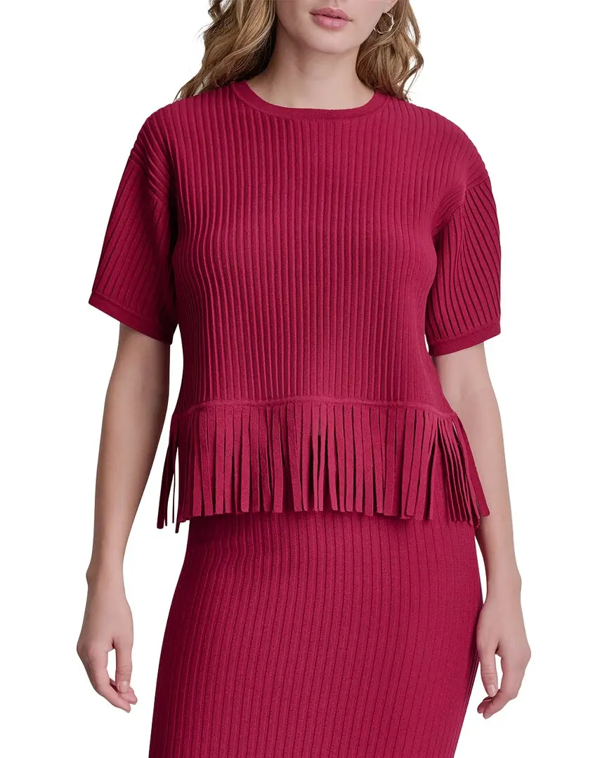 DKNY Fringe Sweater