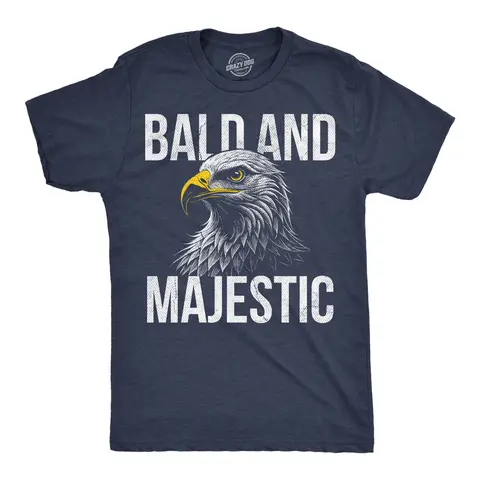 Mens Funny T Shirts Bald and Majestic Sarcastic Eagle Graphic Novelty Tee for Men Mens Funny T Shirts Cool Vintage Graphic Tees Sarcastic Shirts for Men Funny Animal Short Sleeve Novelty Tees for Guys Navy -