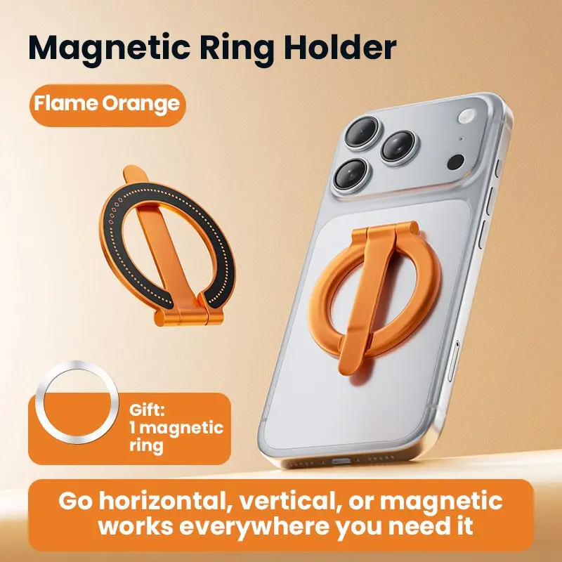 2026 Latest Dual-Function Detachable Foldable Phone Stand, Nano Gel Suction Magnetic Car Mount, Strong Magnet Compatible, Portable for Cars, Gyms, Mirrors