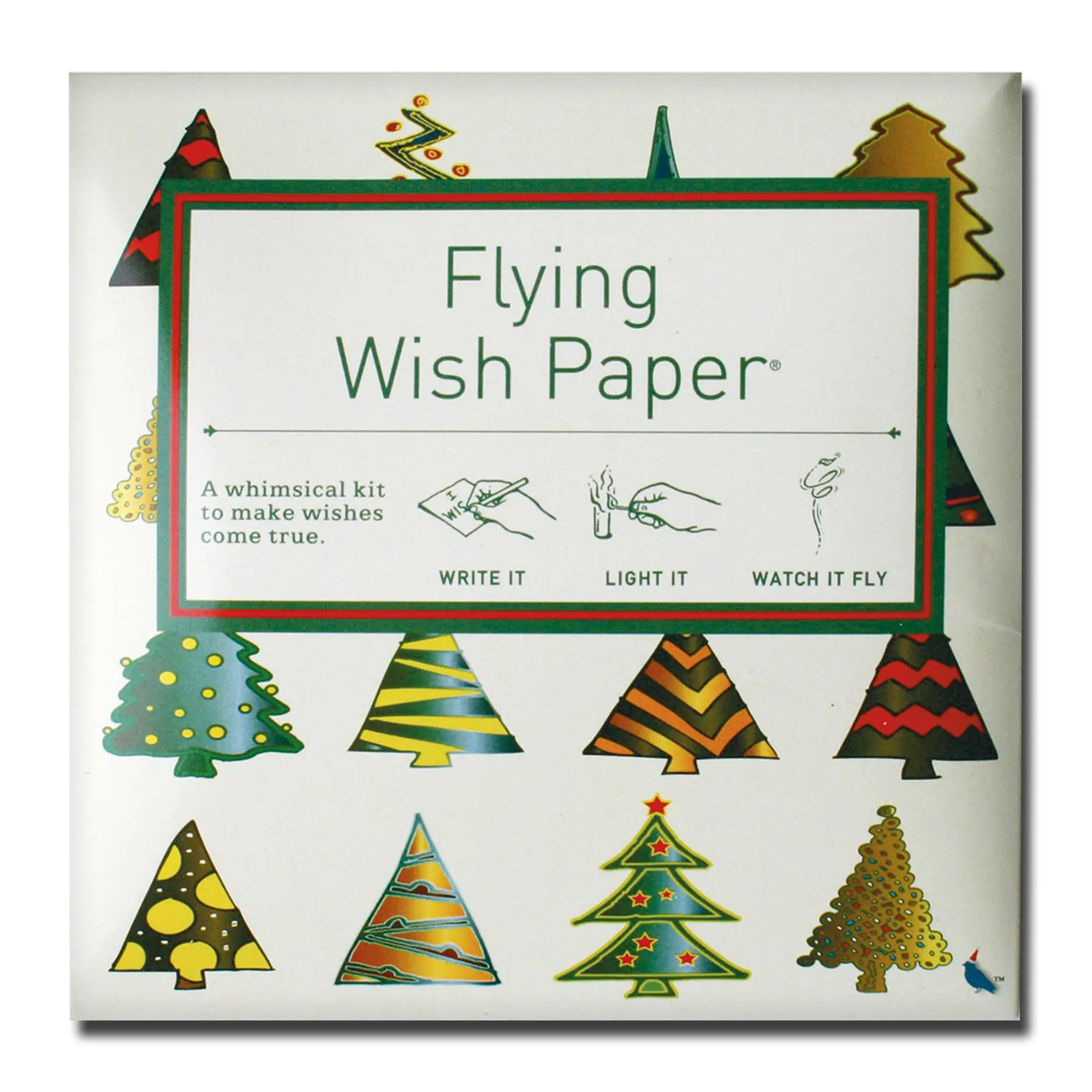 CHRISTMAS TREES Flying Wish Paper - Traditional Magic With a Twist of Flight | Write It, Light It, Watch It Fly - Whimsical Wish Release Kit with Writing Sheets, Launch Platforms & Pencil – Magical Indoor Creative Activity for Family & Kids Holiday Fun
