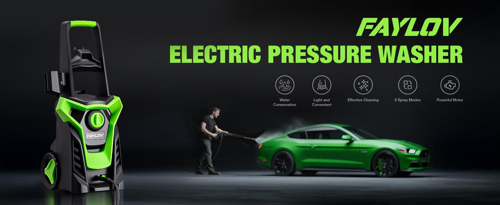 Portable Handheld Electric Pressure Washer - 1450 PSI, 1.33 GPM, GFCI Safety Plug, 360° No-Bend Nozzle, Foam Cannon Included, 4 Nozzles for Hassle-Free Car Care, Home Maintenance, Handheld Pressure Washer, Power Washer