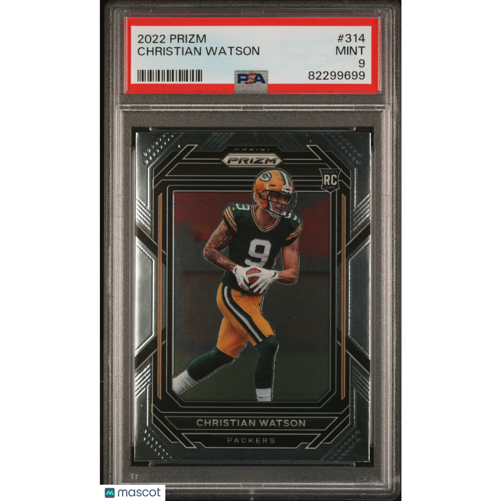 Christian Watson PSA 2022 Panini Prizm #314 9