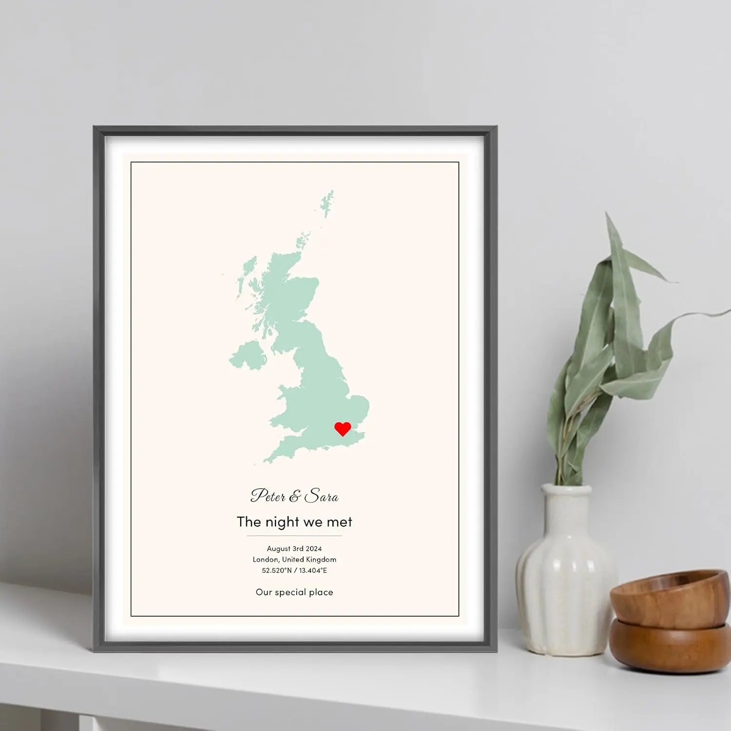 [Custom Outline Map] Personalized Location Silhouette Map Art Prints Wall Hanging Decor, Custom Map Wall Art Canvas Prints Love Keepsake Couple Anniversary Wedding Gift wall  art