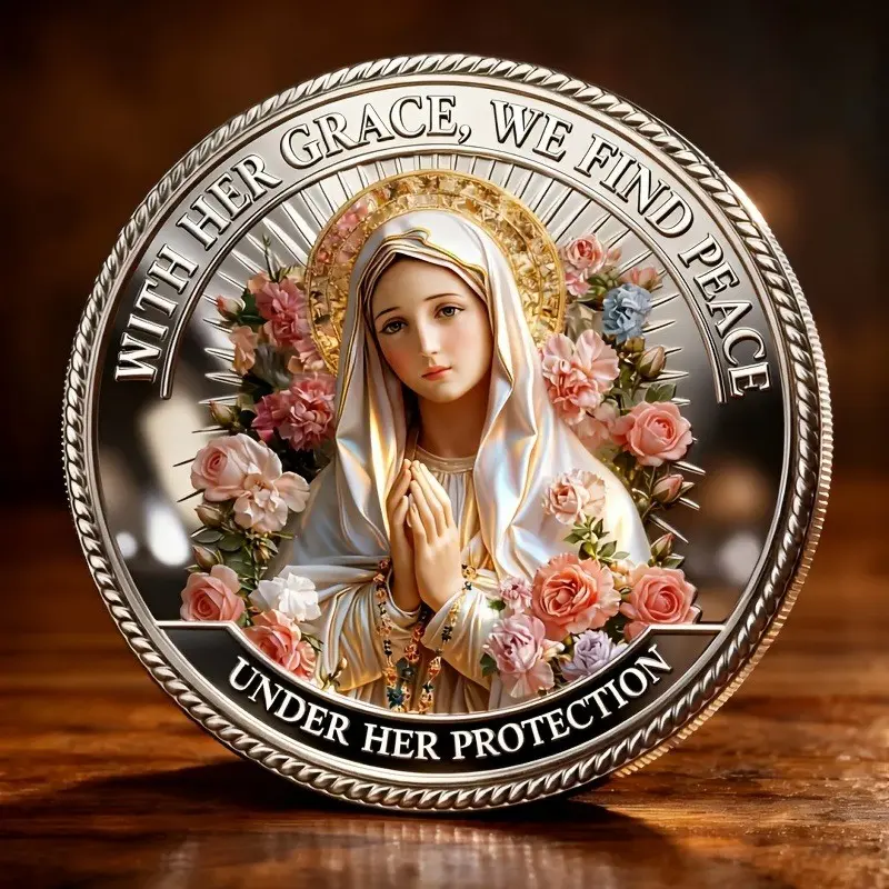 Christian Faith Memorial Coin, Sacred Religious Token, Religious Collectibles, Ideal for Prayers and Dedication, Perfect for Devout Christians and Catholics, Gift