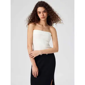 Cider [2 colors, size 0-10] Tube Solid Knitted Crop Top SwimWeek