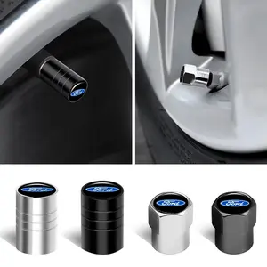Ford Car Tire Valve Cap, Rubber Cover with Ring Lock, Style Accessory, Suitable for Ford and Other Cars, Automotive Parts